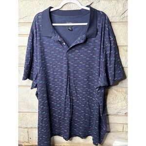 HARBOR BAY MENS 5XL POLO SHIRT SHARKS Blue EUC